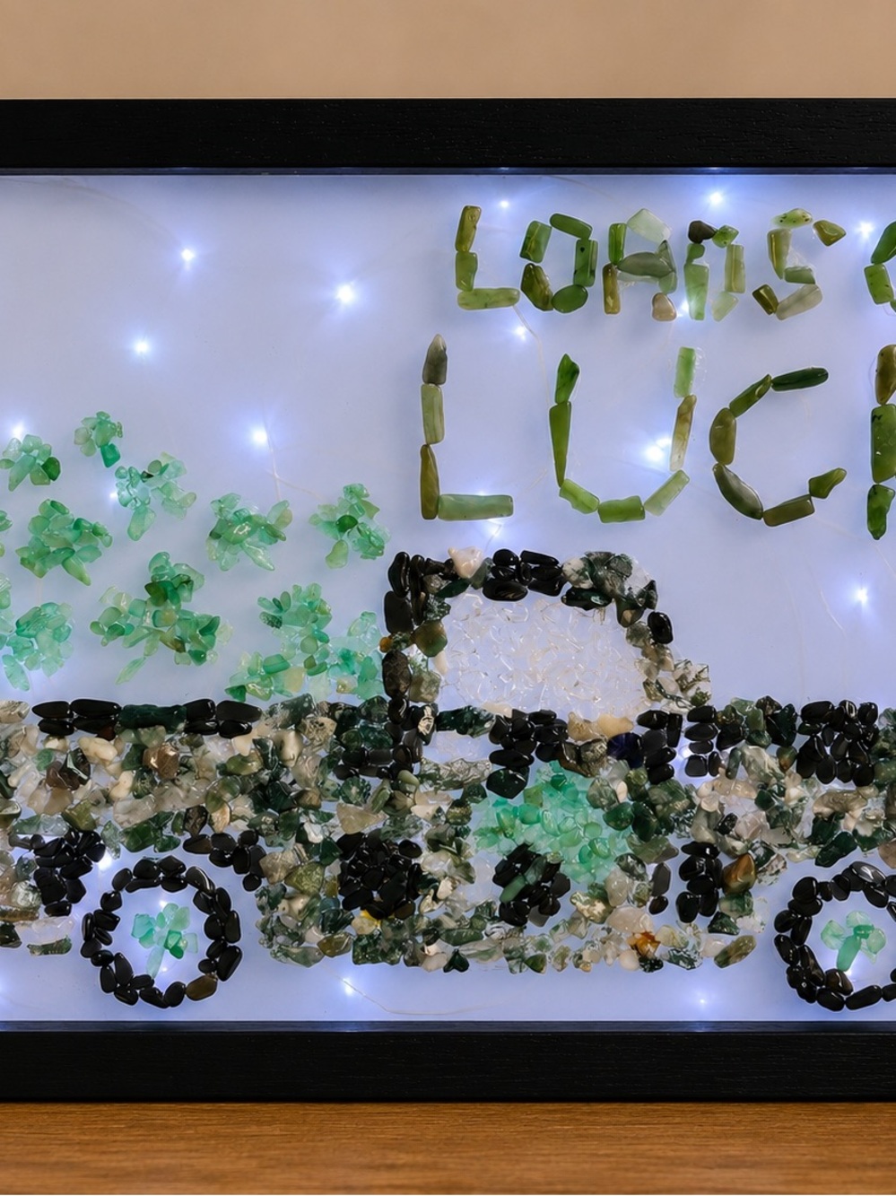 St. Patrick’s Day Loads Of Luck Truck Crystal Chips Light Box